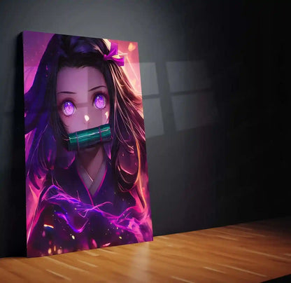 Anime Metal Poster | Nezuko Kamado Demon Slayer Metal Poster – Stunning Anime Art02 - TURTLEWINGS