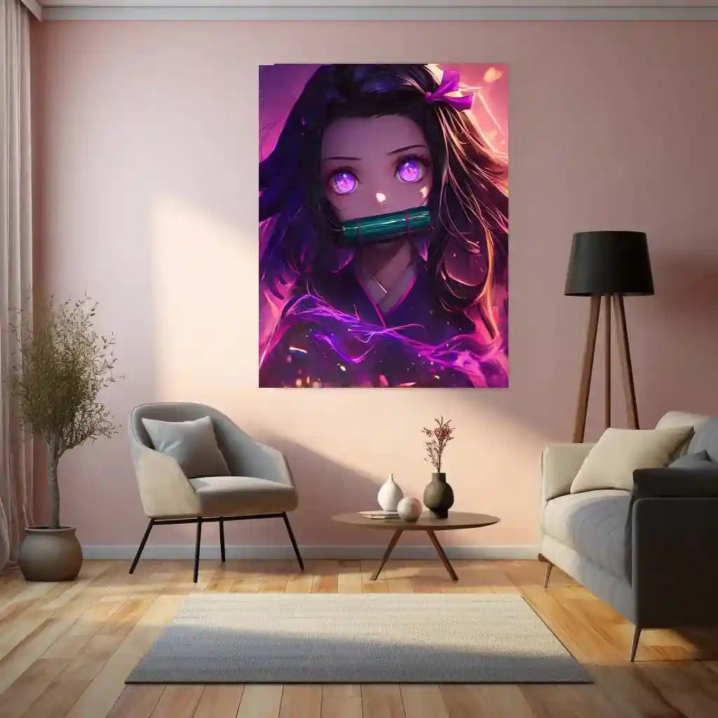 Anime Metal Poster | Nezuko Kamado Demon Slayer Metal Poster – Stunning Anime Art02 - TURTLEWINGS