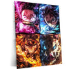 Demon Slayer Team Metal Poster – Tanjiro, Nezuko, Zenitsu & Inosuke Wall Frame (A0 Edition)