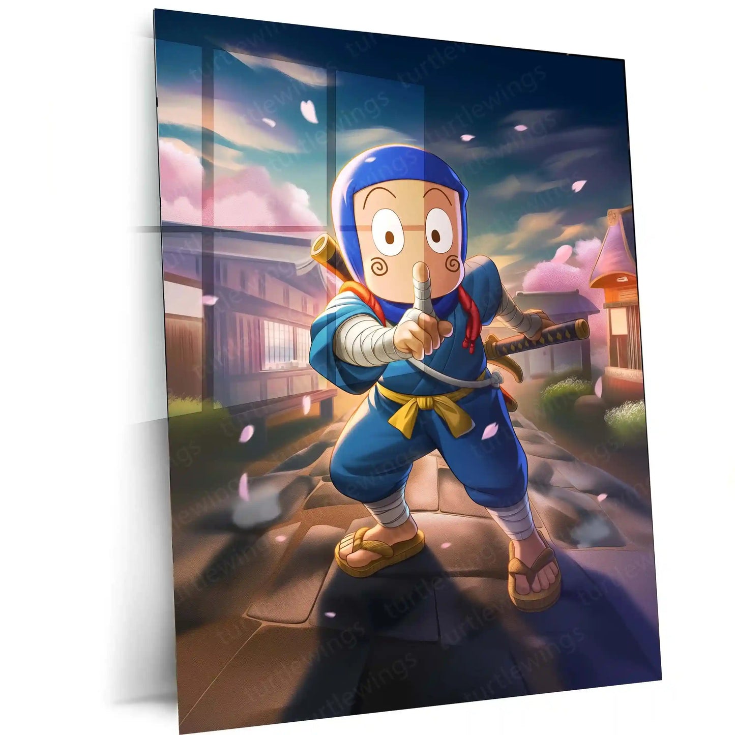 Anime Metal Poster | Ninja Hattori Metal Frame – Classic Anime Wall Art - TURTLEWINGS