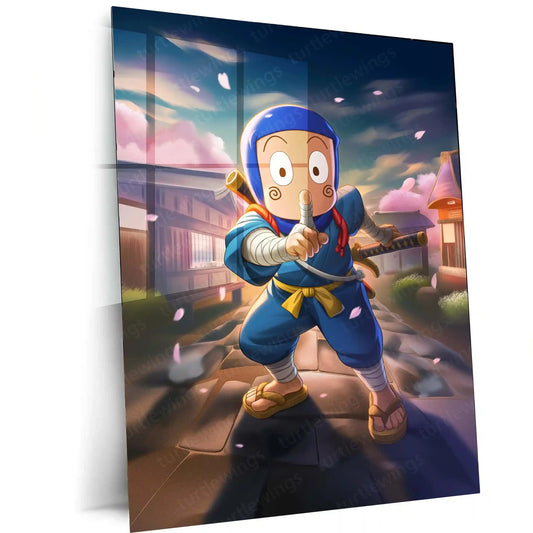 Anime Metal Poster | Ninja Hattori Metal Frame – Classic Anime Wall Art - TURTLEWINGS