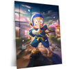 Anime Metal Poster | Ninja Hattori Metal Frame – Classic Anime Wall Art