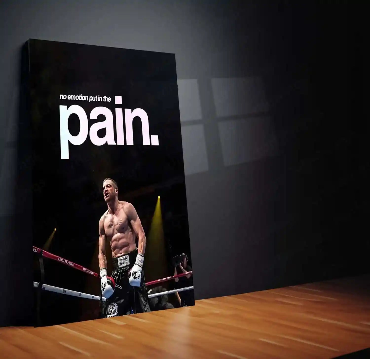 Quote Metal Poster | Jake Gyllenhaal – No Emotion, Only Pain Metal Frame Discipline & Suffering Mindset Wall Art | Controlled Rage & Relentless Grit Quote Metal Poster - TURTLEWINGS 