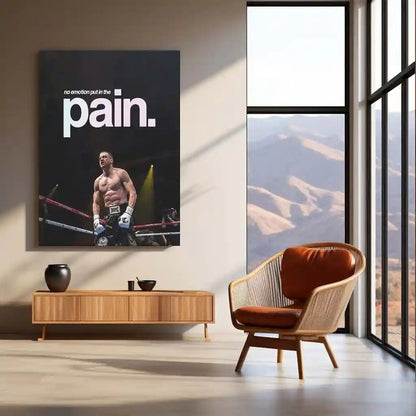 Quote Metal Poster | Jake Gyllenhaal – No Emotion, Only Pain Metal Frame Discipline & Suffering Mindset Wall Art | Controlled Rage & Relentless Grit Quote Metal Poster - TURTLEWINGS 