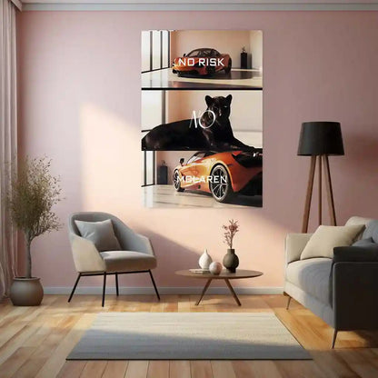Quote Metal Poster | No Risk, No McLaren Metal Frame Elite Performance, Precision Speed & Relentless Innovation Wall Art | Supercar Mindset Quote Metal Poster - TURTLEWINGS 
