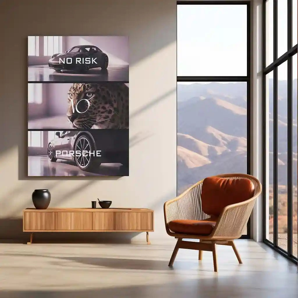 Quote Metal Poster | No Risk, No Porsche Metal Frame Precision Performance, Legacy Speed & Relentless Discipline Wall Art | Supercar Mindset Quote Metal Poster - TURTLEWINGS 