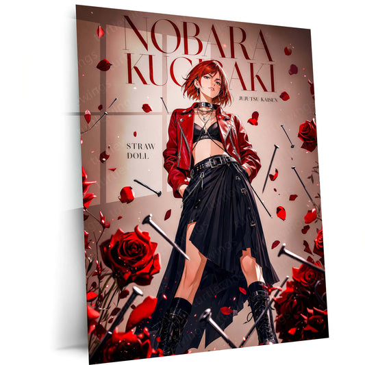 Anime Metal Poster | Nobara Kugisaki Straw Doll Metal Poster | Jujutsu Kaisen Anime Wall Art | Premium Aluminum Print