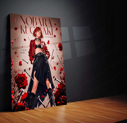 Anime Metal Poster | Nobara Kugisaki Straw Doll Metal Poster | Jujutsu Kaisen Anime Wall Art | Premium Aluminum Print