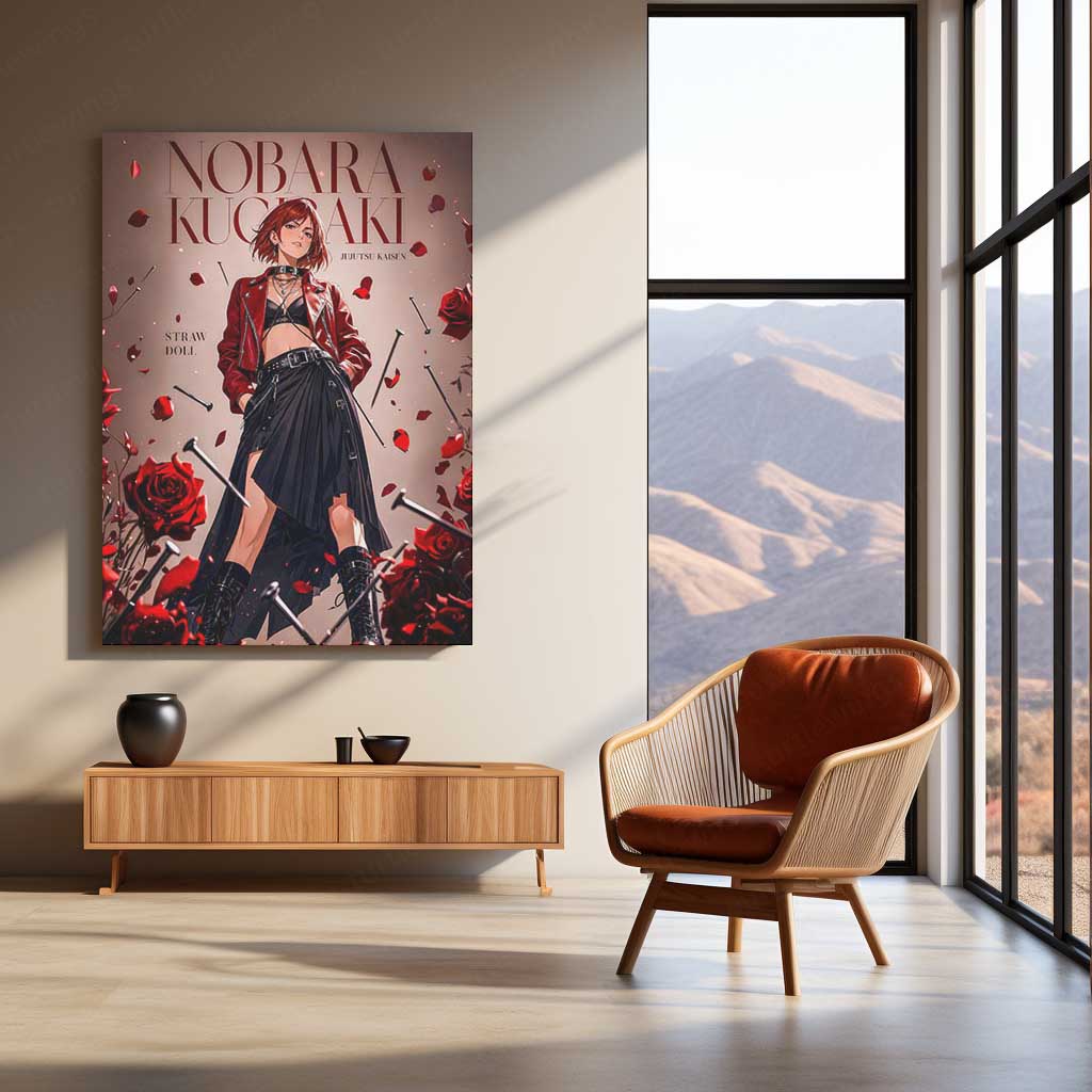 Anime Metal Poster | Nobara Kugisaki Straw Doll Metal Poster | Jujutsu Kaisen Anime Wall Art | Premium Aluminum Print