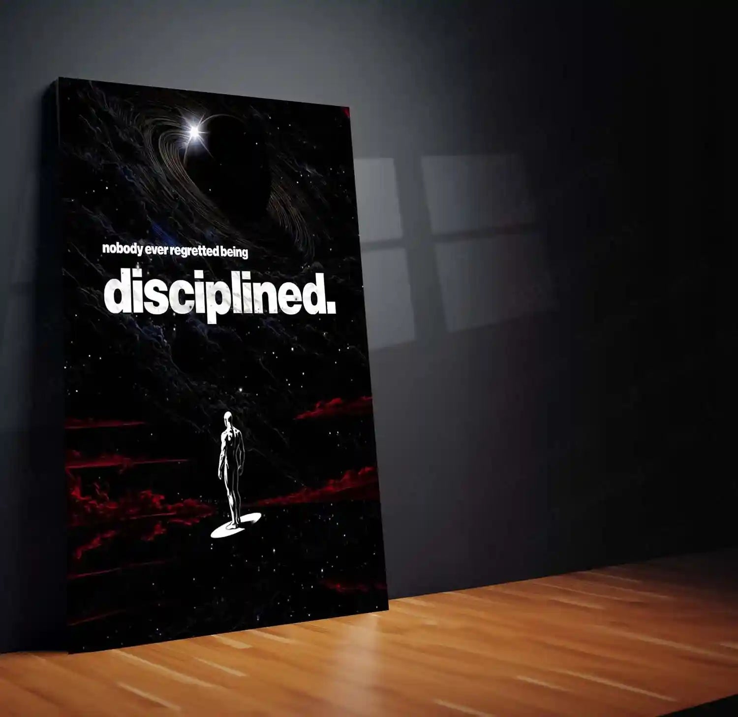 Quote Metal Poster | Nobody Ever Regretted Being Disciplined Metal Frame Unshakeable Self-Control & Long-Term Success Quote Wall Art | Discipline-First Mindset Metal Poster - TURTLEWINGS
