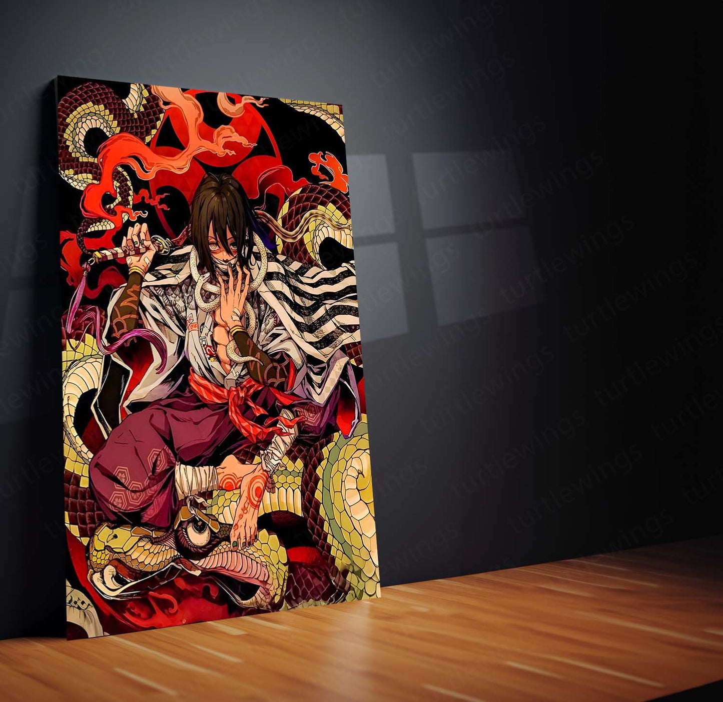 Anime Metal Poster | Obanai Iguro – Serpent Hashira Artwork | Demon Slayer Kimetsu no Yaiba Metal Frame Poster