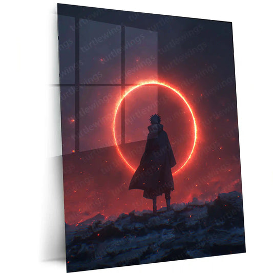 Anime Metal Poster | Itachi Uchiha – Red Moon Metal Poster | Naruto Akatsuki Wall Frame 01 - TURTLEWINGS