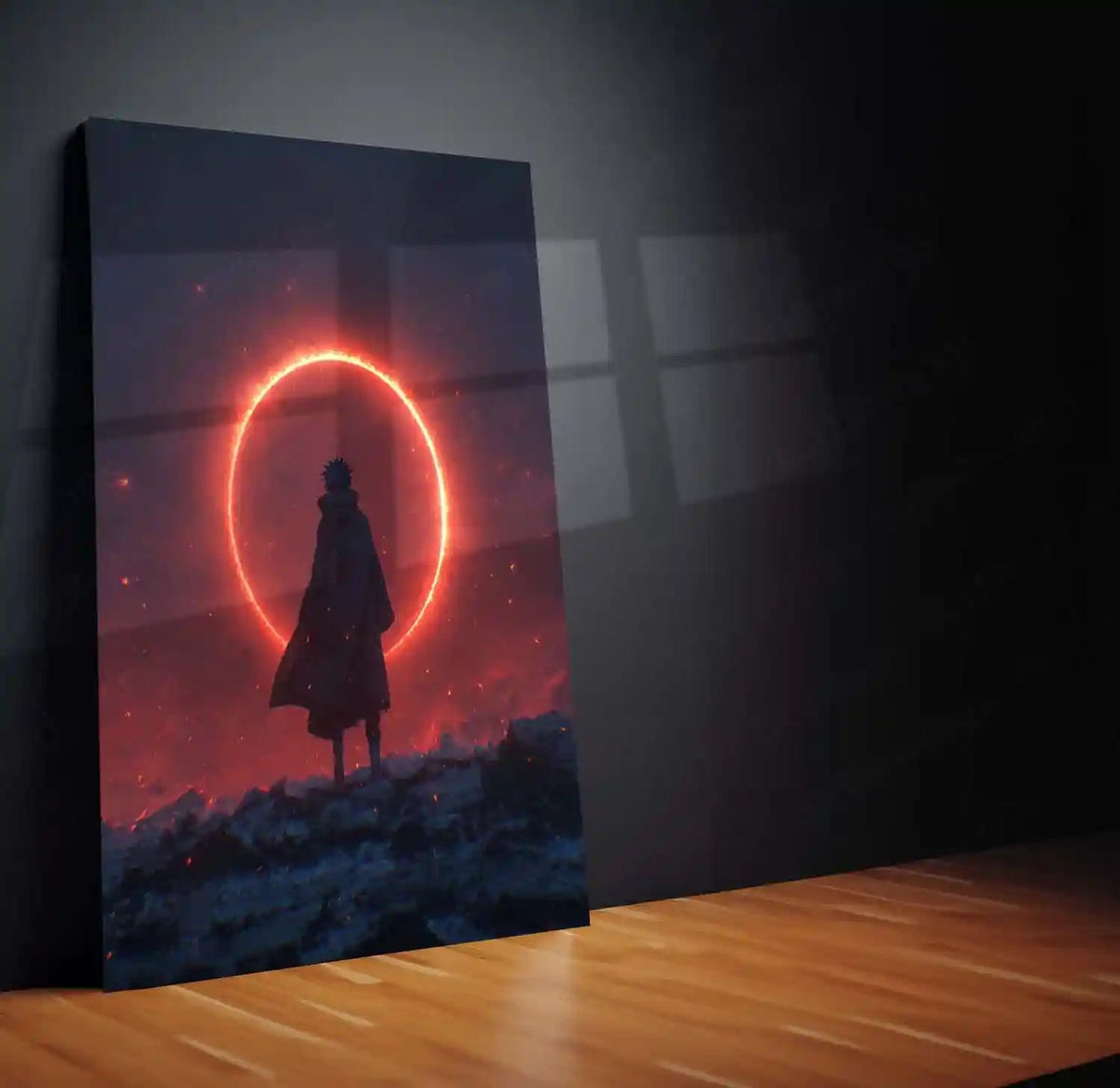 Anime Metal Poster | Itachi Uchiha – Red Moon Metal Poster | Naruto Akatsuki Wall Frame 01 - TURTLEWINGS
