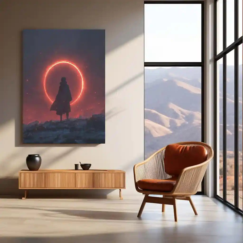 Anime Metal Poster | Itachi Uchiha – Red Moon Metal Poster | Naruto Akatsuki Wall Frame 01 - TURTLEWINGS