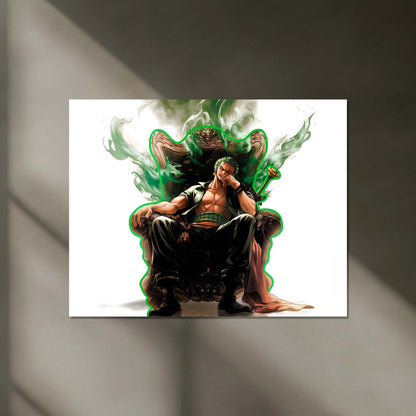 Roronoa Zoro King Neon LED Frame | One Piece Anime Wall Art | Throne Aura Swordsman Design - TURTLEWINGS