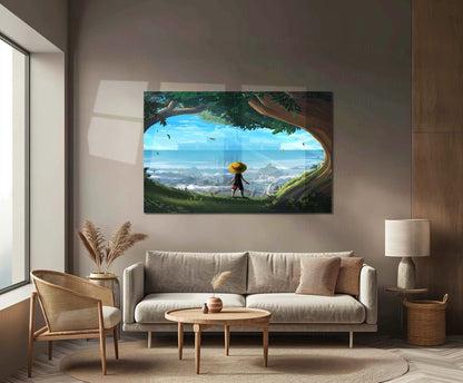 Anime Metal Poster | One Piece Metal Poster | Luffy Adventure Landscape Wall Art | Anime Metal Poster