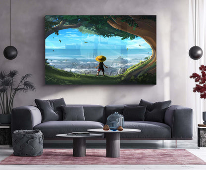 Anime Metal Poster | One Piece Metal Poster | Luffy Adventure Landscape Wall Art | Anime Metal Poster