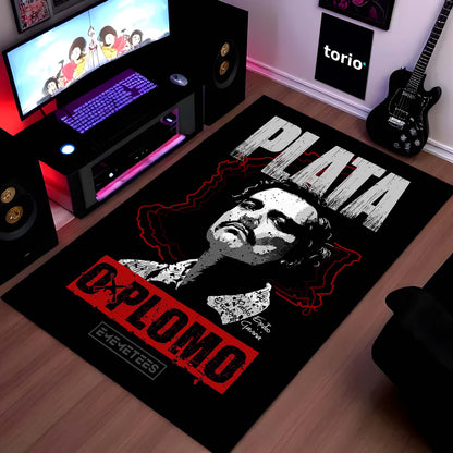 Pablo Escobar Area Flat Rug | Iconic Colombian Kingpin Floor Mat | Gritty Crime-Drama Inspired Decor for Man Cave, Office & Urban Enthusiasts