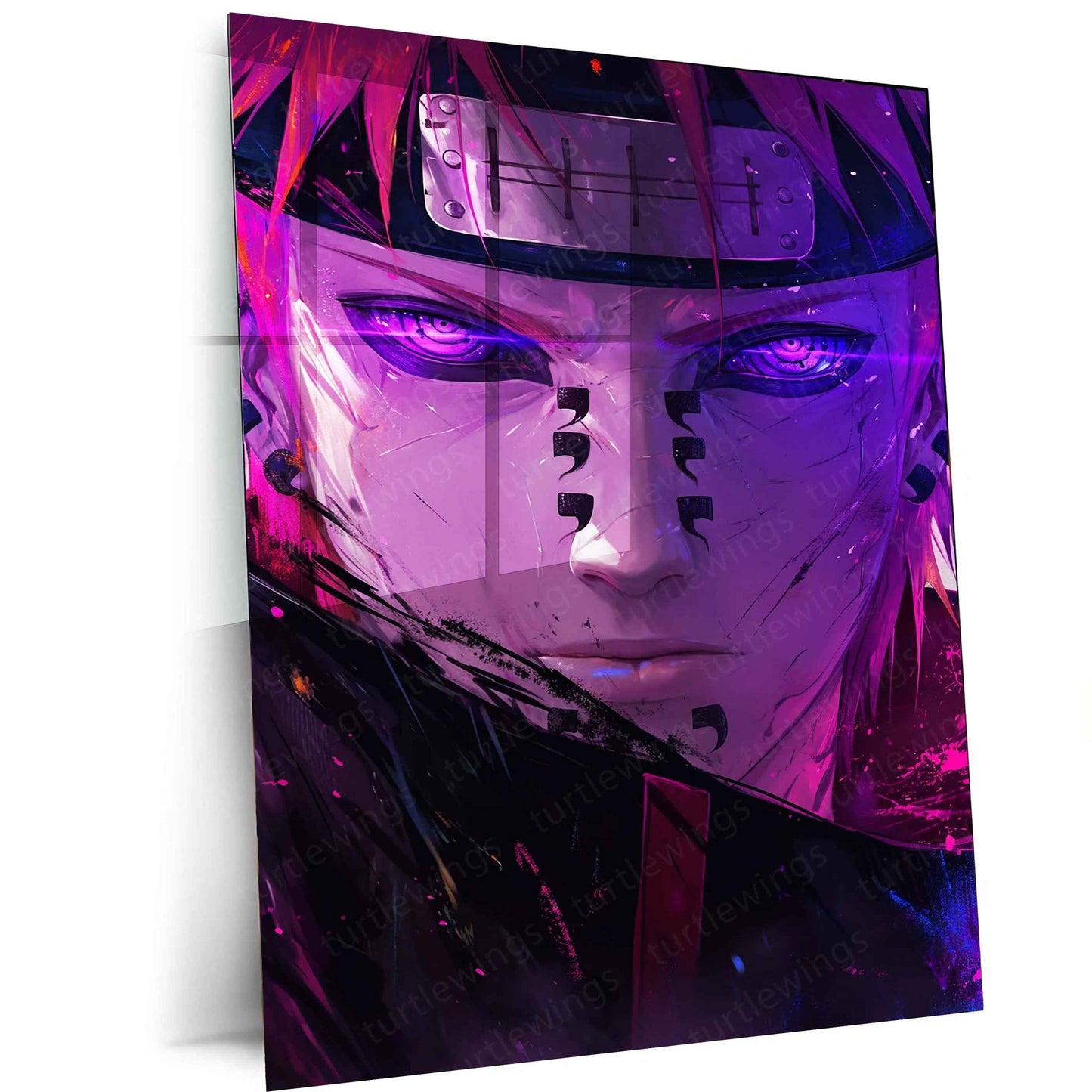 Pain Metal Poster | Naruto Anime Wall Art | Akatsuki Six Paths of Pain Decor - TURTLEWINGS