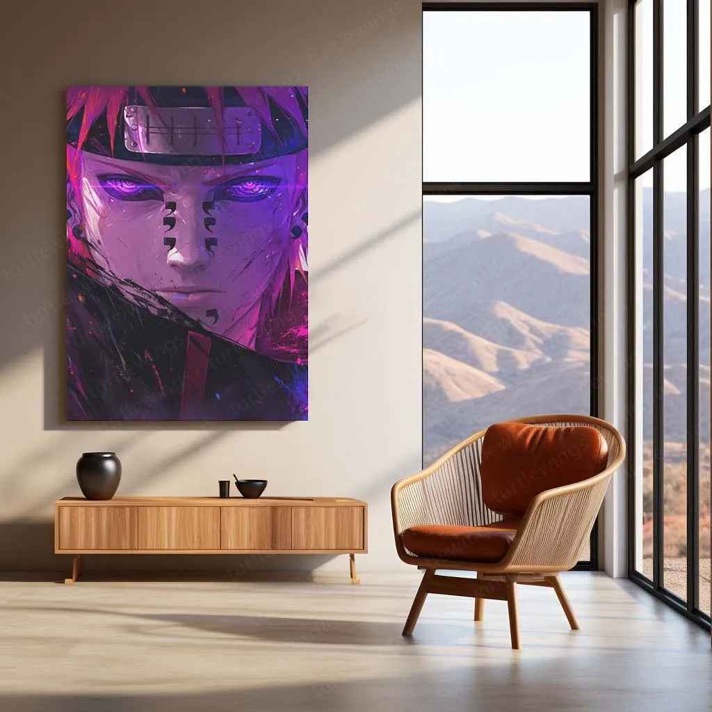 Pain Metal Poster | Naruto Anime Wall Art | Akatsuki Six Paths of Pain Decor - TURTLEWINGS