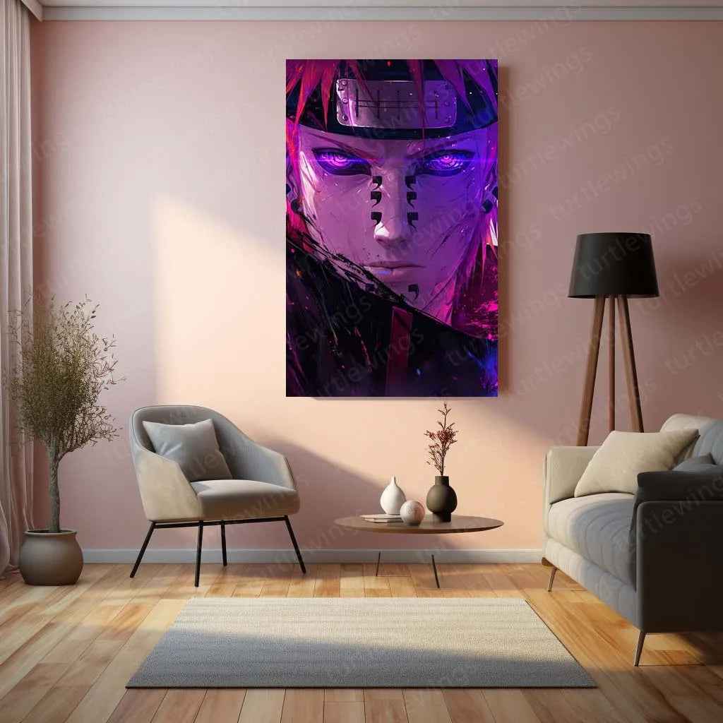 Pain Metal Poster | Naruto Anime Wall Art | Akatsuki Six Paths of Pain Decor - TURTLEWINGS