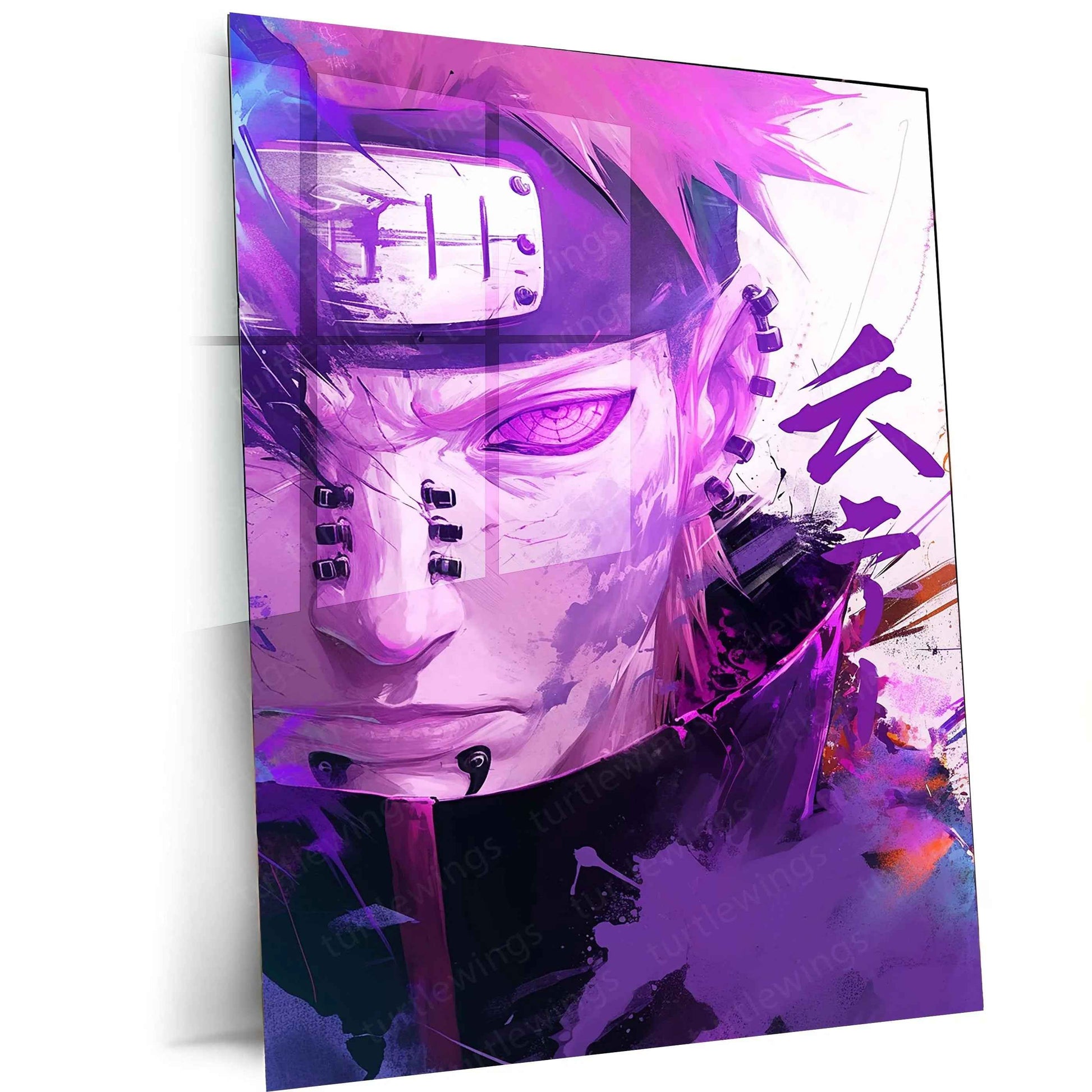 Pain Metal Poster | Naruto Anime Wall Art | Akatsuki Six Paths of Pain Decor 2 - TURTLEWINGS