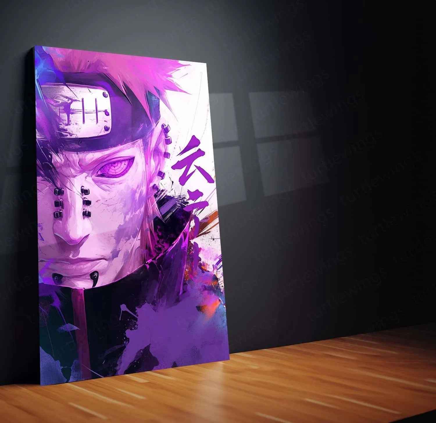 Pain Metal Poster | Naruto Anime Wall Art | Akatsuki Six Paths of Pain Decor 2 - TURTLEWINGS