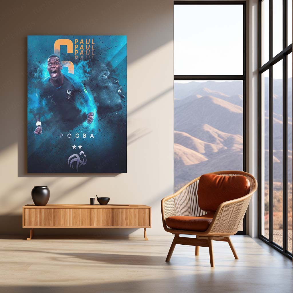 Paul Pogba France Glory Metal Frame – World Cup Inspired Poster | Les Bleus Wall Art - TURTLEWINGS