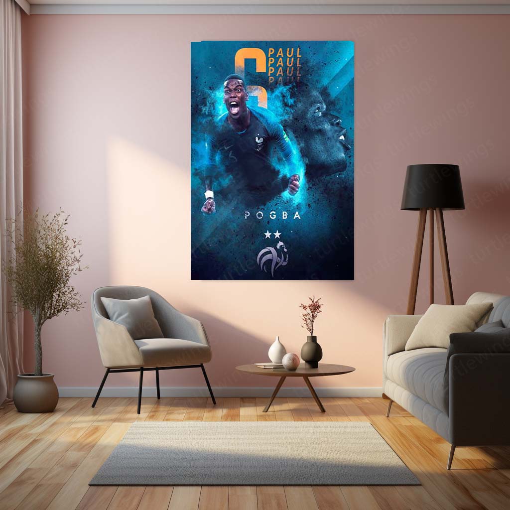 Paul Pogba France Glory Metal Frame – World Cup Inspired Poster | Les Bleus Wall Art - TURTLEWINGS