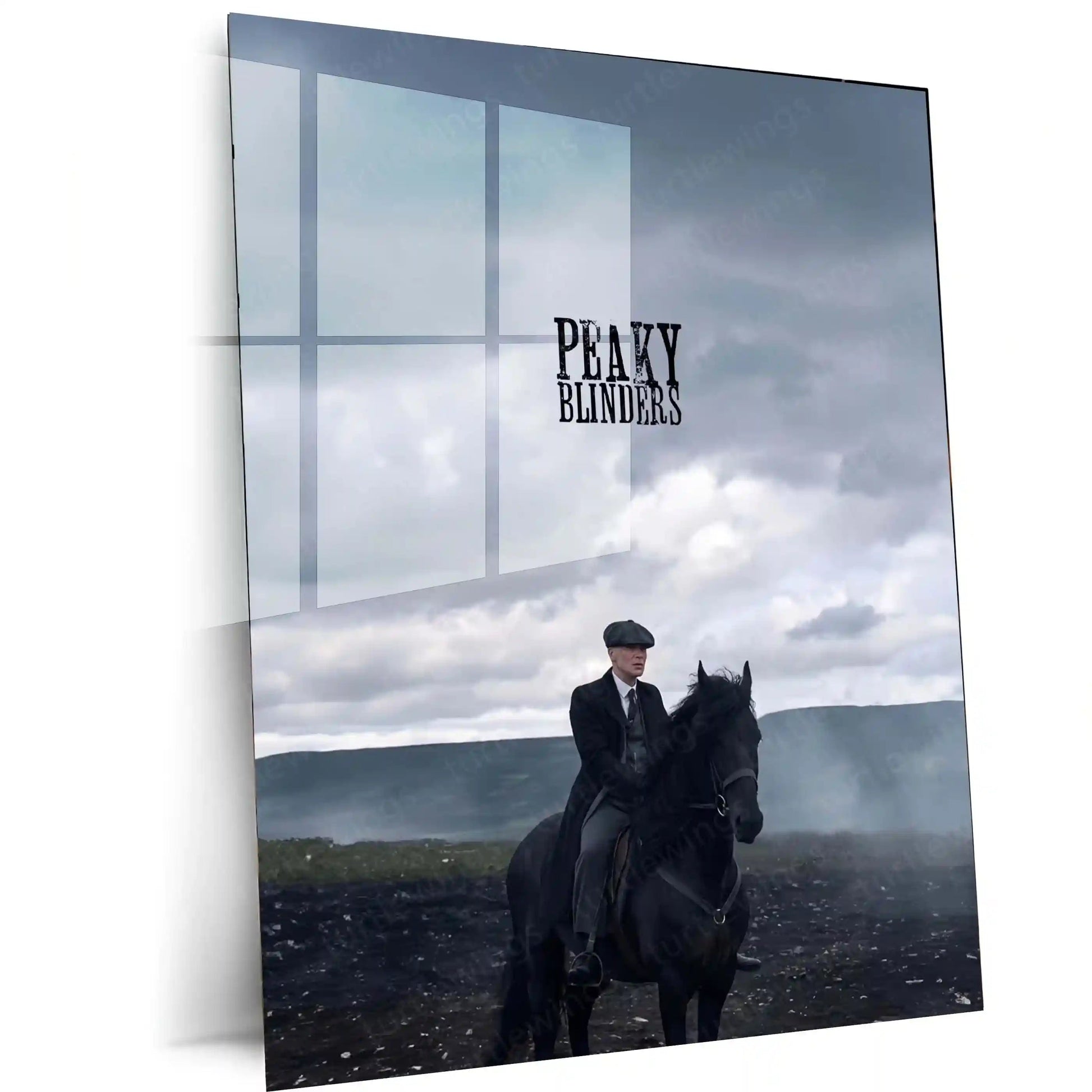 Movies & Series Metal Poster | Peaky Blinders Metal Poster | Thomas Shelby Horse Scene Wall Art | Dark Cinematic Frame | Peaky Blinders Series Decor - TURTLEWINGS