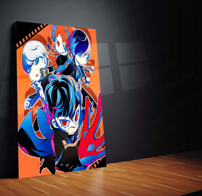 Anime Metal Poster | Persona – Phantom Hearts Artwork | Anime Game Metal Frame Poster