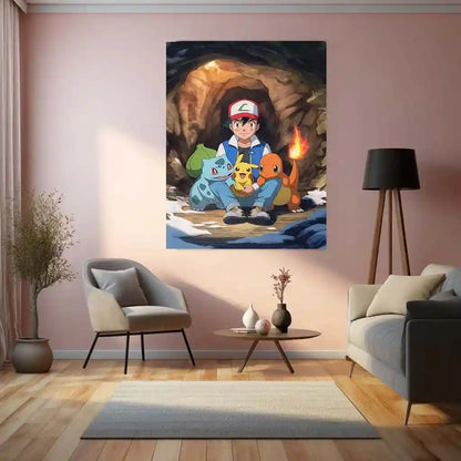 Anime Metal Poster | Pikachu Metal Poster – Electric Pokémon Wall Art - TURTLEWINGS
