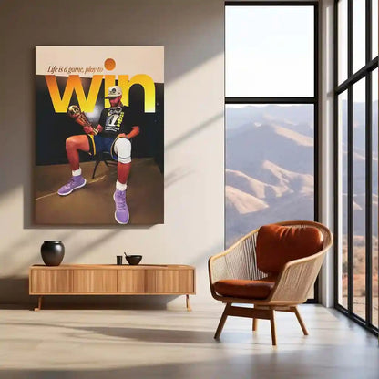Quote Metal Poster | Stephen Curry – Play to Win Metal Frame Champion Mindset & Dynasty Mentality Quote Wall Art | Elite Basketball Motivation Metal Poster - TURTLEWINGS