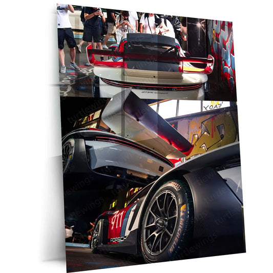 Quote Metal Poster | Porsche 911 GT3 R | Race-Bred Dominance, Precision & Pure Motorsport Metal Frame - TURTLEWINGS 