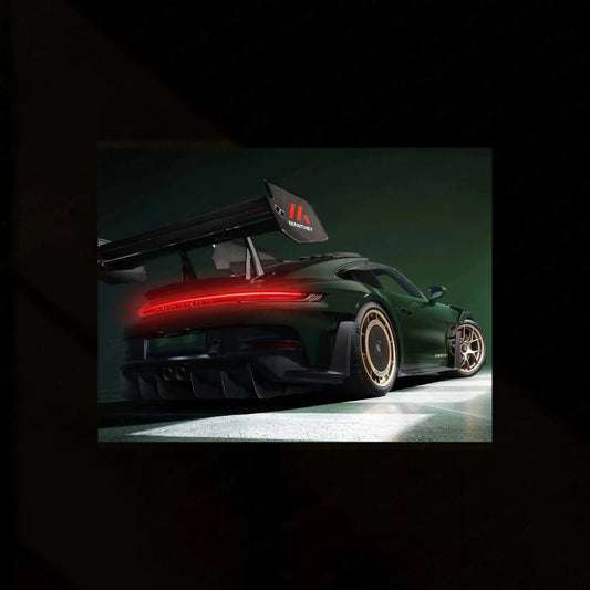2025 Porsche 911 GT3 RS with Manthey Kit Neon LED Metal Frame â Ultimate Sports Car Wall Art - TURTLEWINGS