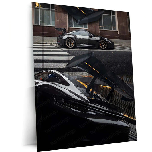 Quote Metal Poster | Porsche 911 GT3 | Precision, Discipline & Track-Bred Excellence Metal Frame - TURTLEWINGS 