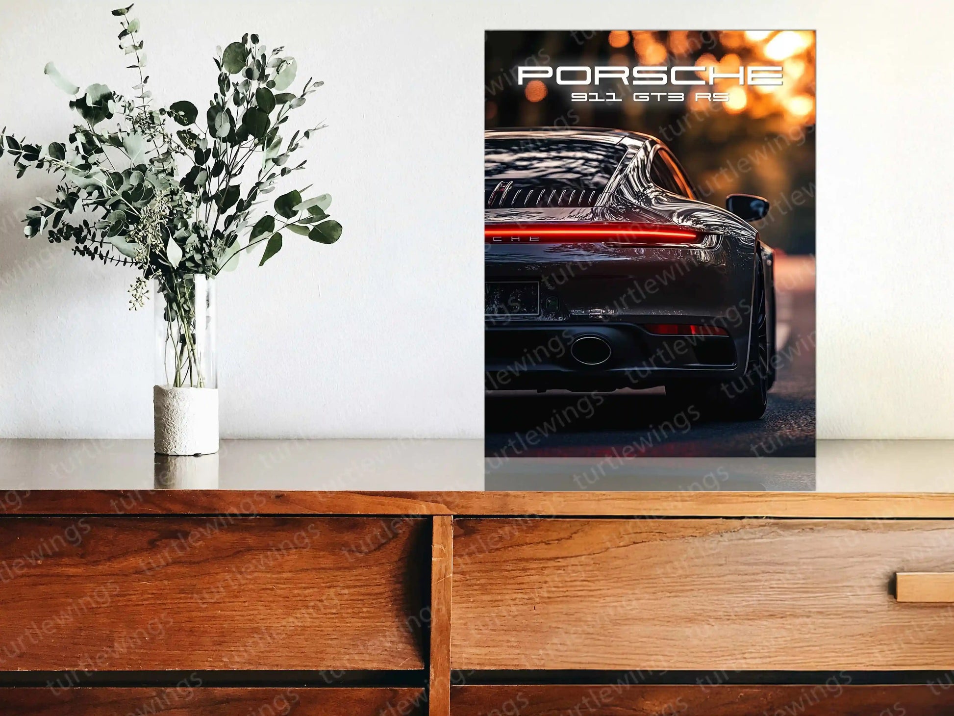 Porsche 911 GT3 Neon LED Metal Frame â Iconic Supercar Wall Art 2 - TURTLEWINGS