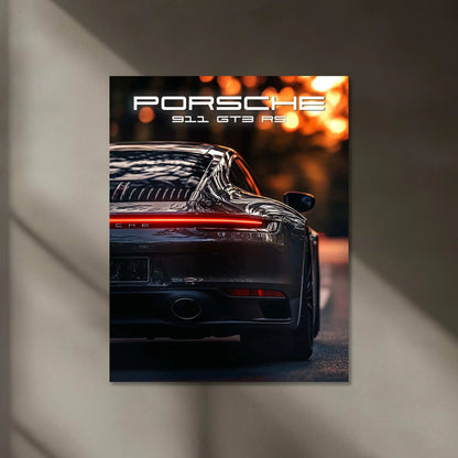 Porsche 911 GT3 Neon LED Metal Frame â Iconic Supercar Wall Art 2 - TURTLEWINGS