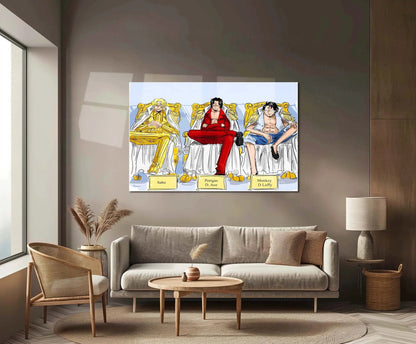 Anime Metal Poster | Portgas D. Ace, Sabo & Monkey D. Luffy – One Piece Metal Poster | Brotherhood Wall Frame - TURTLEWINGS 