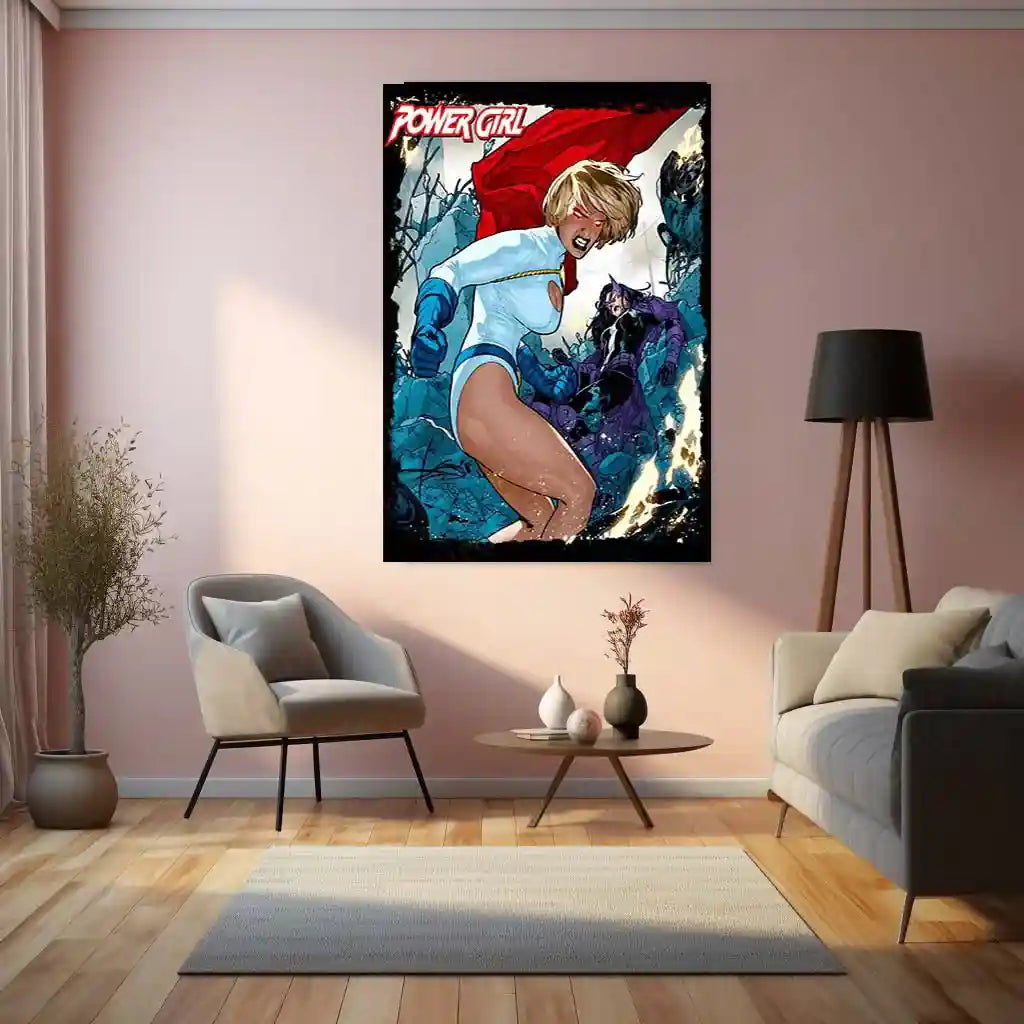 Power Girl – Kryptonian Strength Metal Poster | DC Comics Superhero Wall Frame - TURTLEWINGS