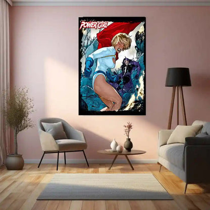 Power Girl – Kryptonian Strength Metal Poster | DC Comics Superhero Wall Frame - TURTLEWINGS