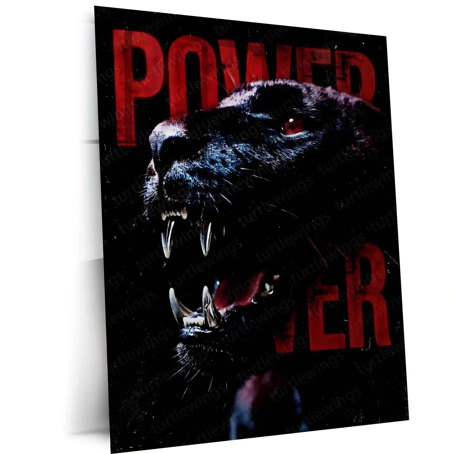 Quote Metal Poster | Power Is Earned Metal Frame Ruthless Strength & Dominance Mindset Quote Wall Art | Dark Alpha Motivation Metal Poster - TURTLEWINGS