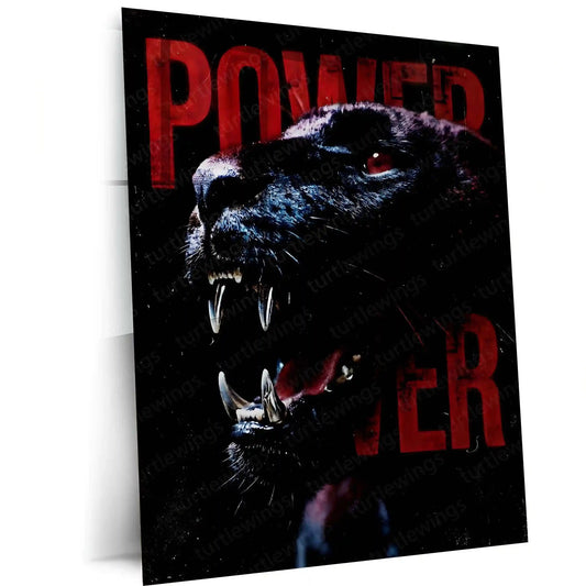 Quote Metal Poster | Power Is Earned Metal Frame Ruthless Strength & Dominance Mindset Quote Wall Art | Dark Alpha Motivation Metal Poster - TURTLEWINGS