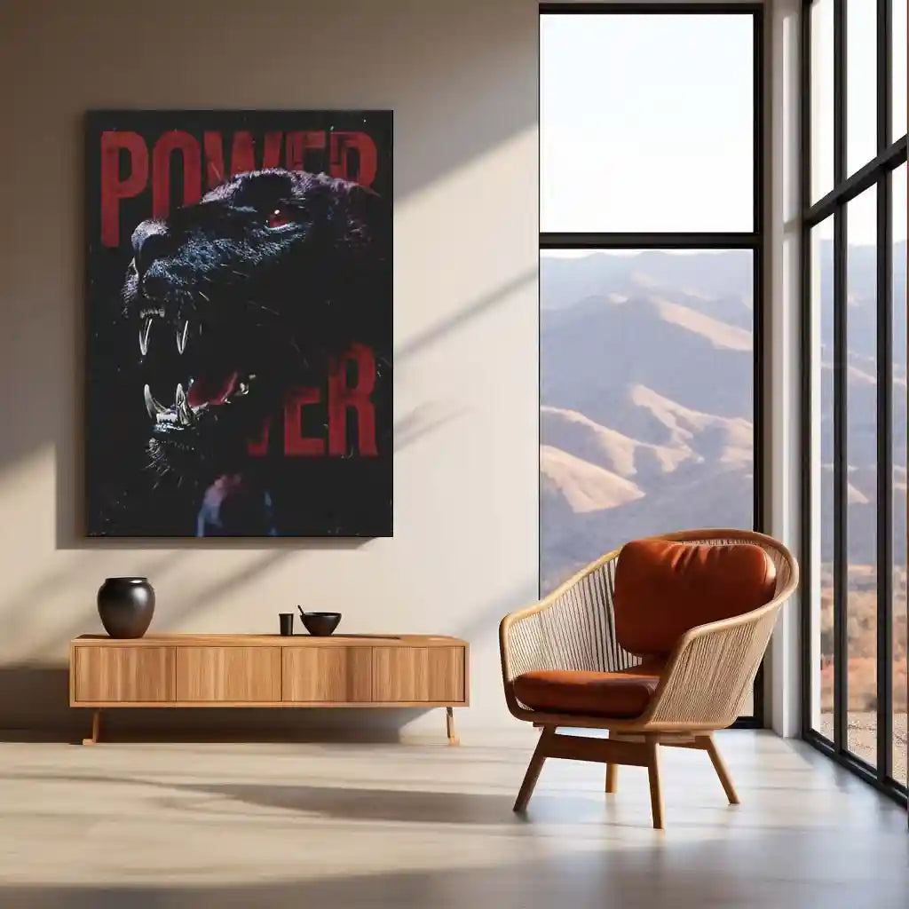 Quote Metal Poster | Power Is Earned Metal Frame Ruthless Strength & Dominance Mindset Quote Wall Art | Dark Alpha Motivation Metal Poster - TURTLEWINGS
