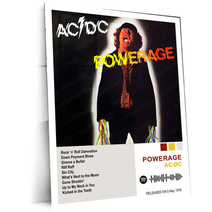 AC/DC Complete Album Collection | Set of 10 | Set of 8 | Set of 4 | Metal Frame Posters High Voltage. Pure Rock Energy. Legendary Wall Statement. - TURTLEWINGS