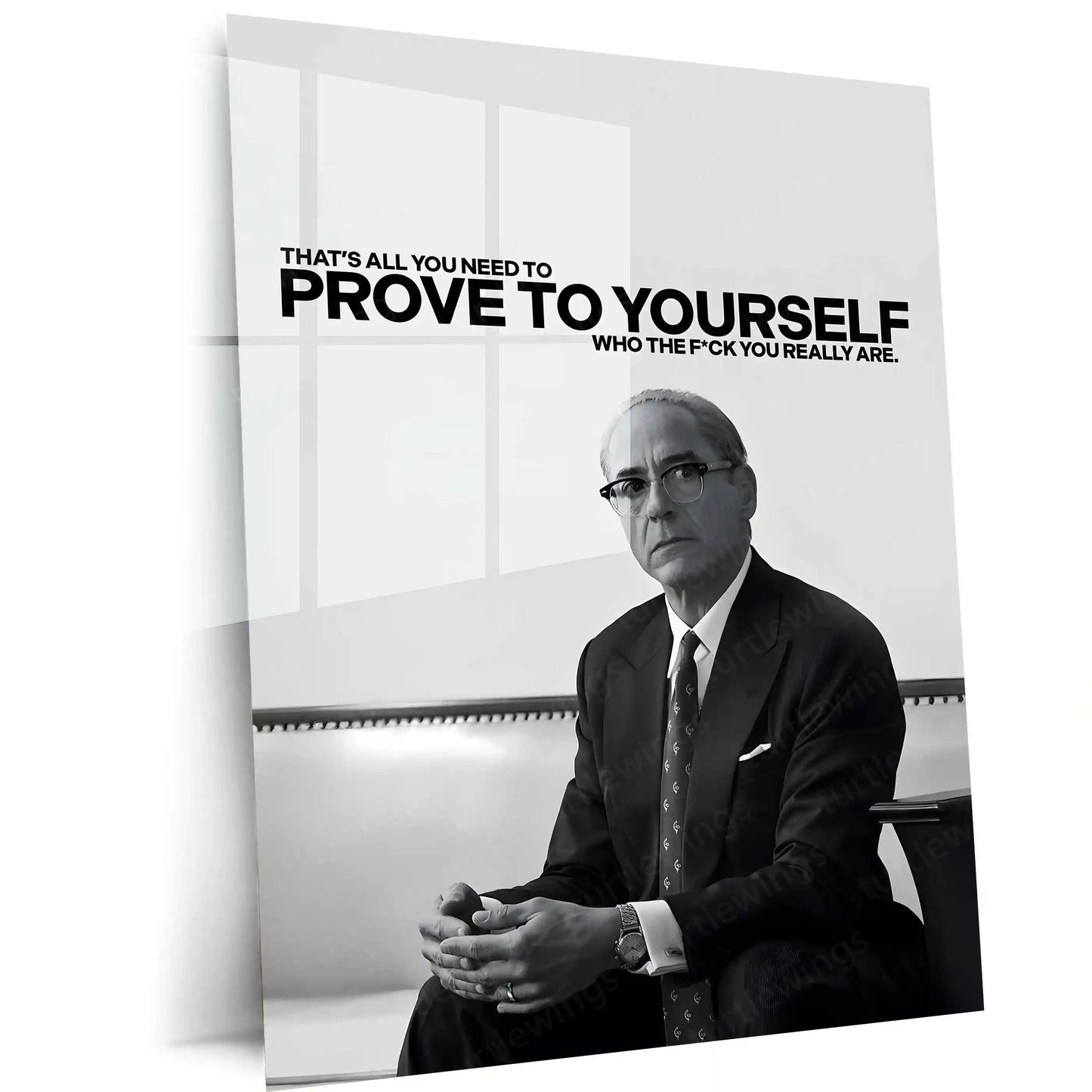 Quote Metal Poster | Robert Downey Jr. – Prove It to Yourself Metal Frame Inner Strength & Self-Respect Quote Wall Art | Silent Confidence Motivation Metal Poster - TURTLEWINGS