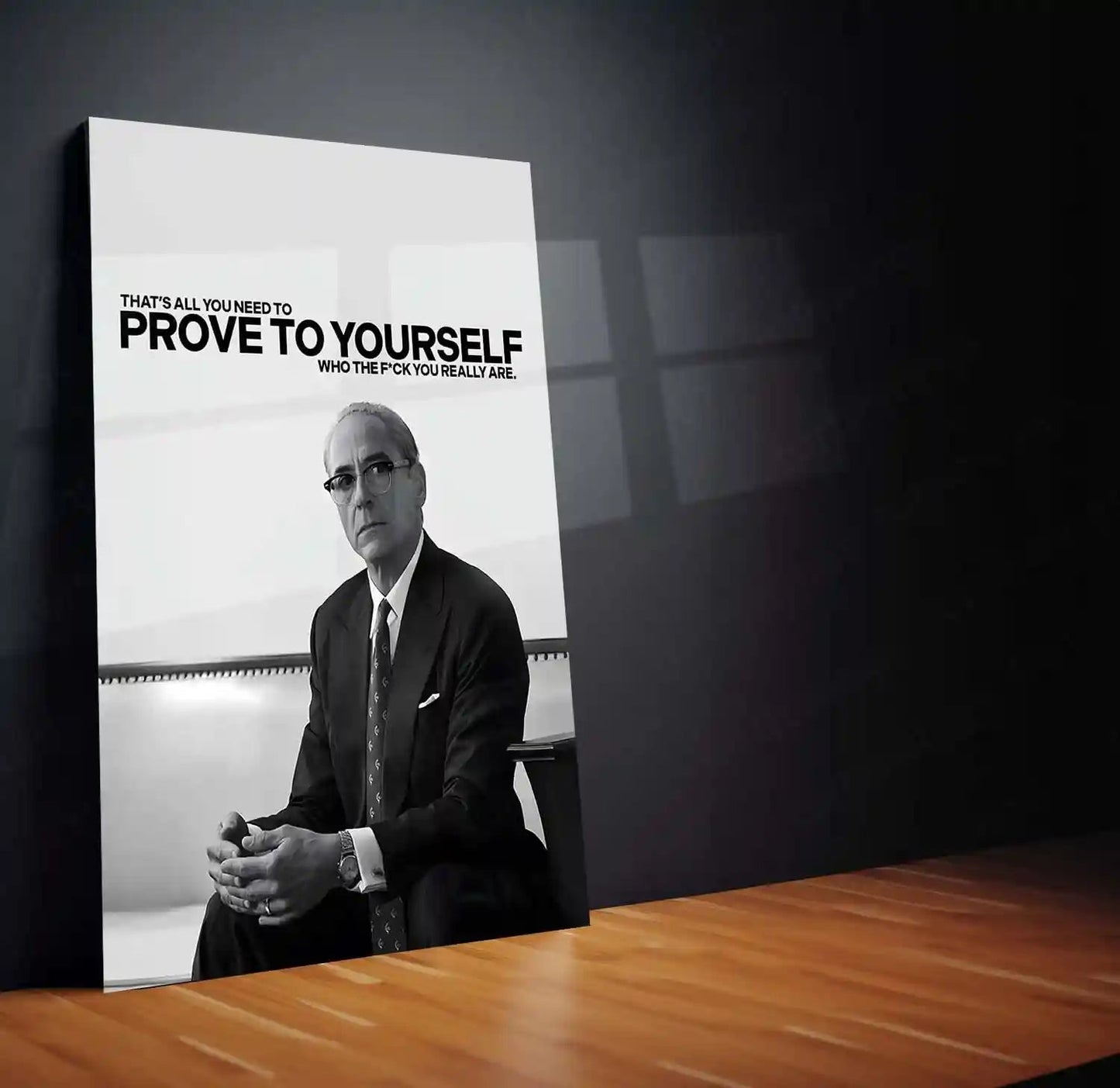 Quote Metal Poster | Robert Downey Jr. – Prove It to Yourself Metal Frame Inner Strength & Self-Respect Quote Wall Art | Silent Confidence Motivation Metal Poster - TURTLEWINGS