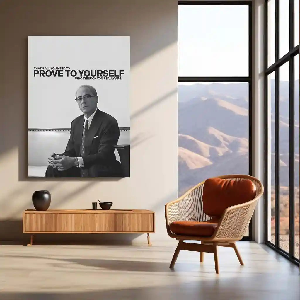Quote Metal Poster | Robert Downey Jr. – Prove It to Yourself Metal Frame Inner Strength & Self-Respect Quote Wall Art | Silent Confidence Motivation Metal Poster - TURTLEWINGS