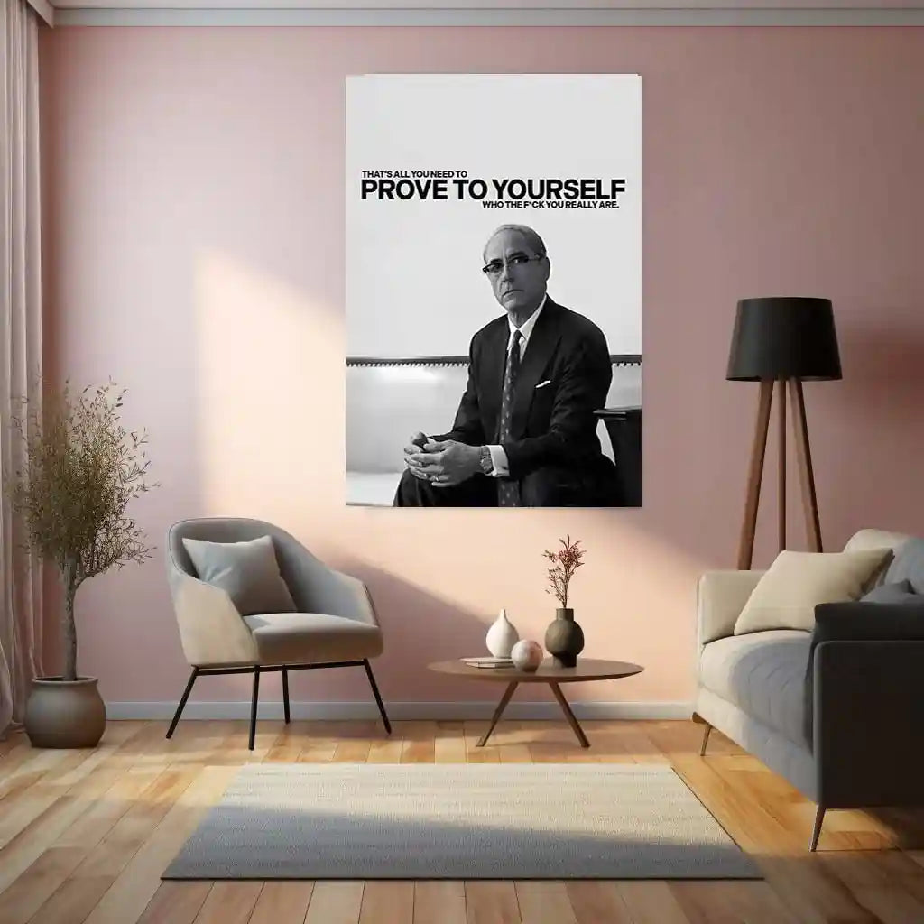 Quote Metal Poster | Robert Downey Jr. – Prove It to Yourself Metal Frame Inner Strength & Self-Respect Quote Wall Art | Silent Confidence Motivation Metal Poster - TURTLEWINGS