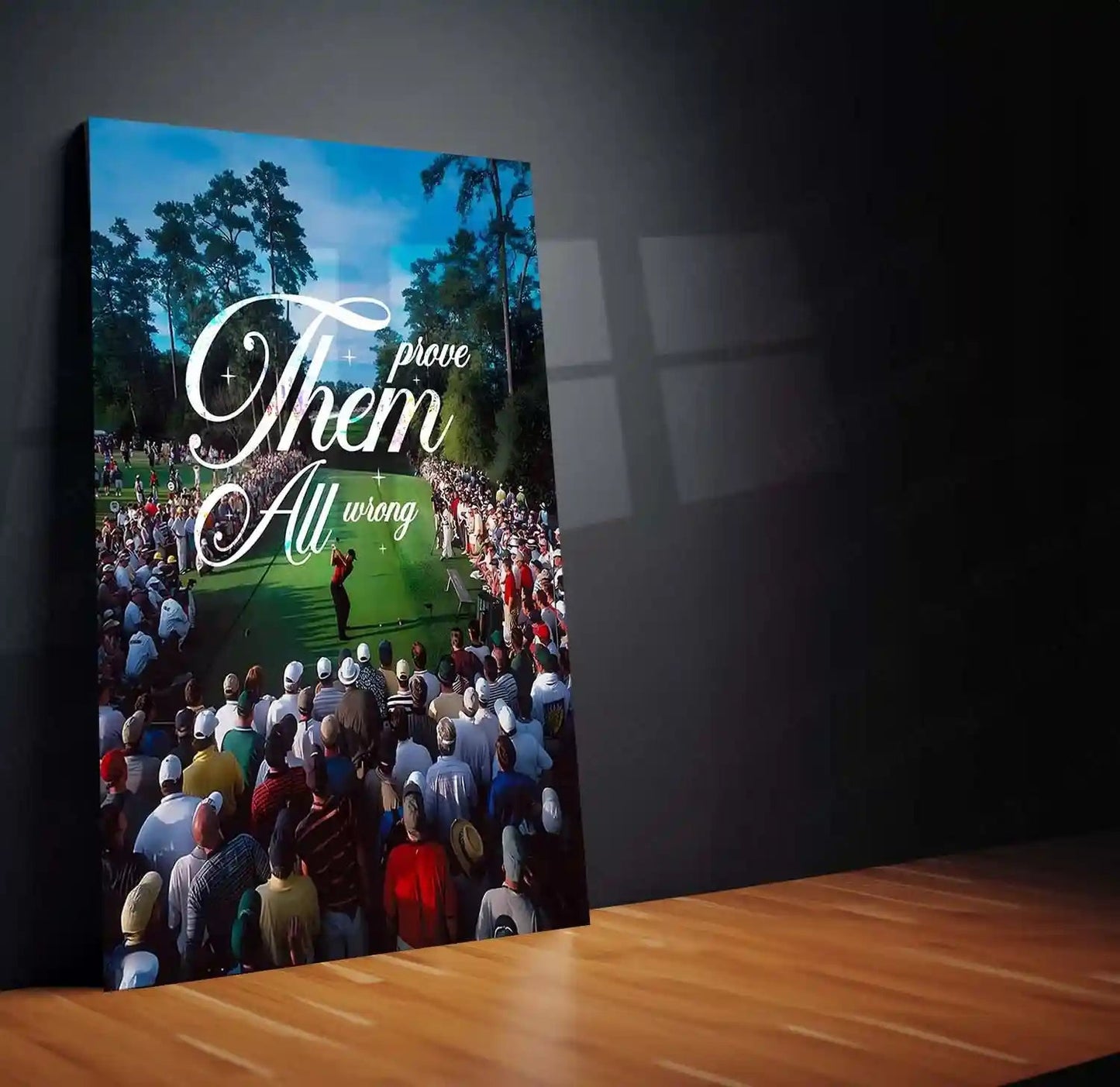 Quote Metal Poster | Tiger Woods – Prove Them All Wrong Metal Frame Champion Comeback Golf Wall Art | Relentless Mindset Quote Metal Poster - TURTLEWINGS